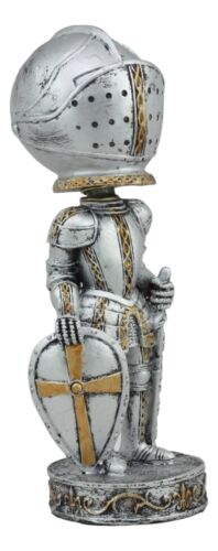 Medieval Suit Of Armor Crusader Sword And Shield Knight Bobblehead Figurine