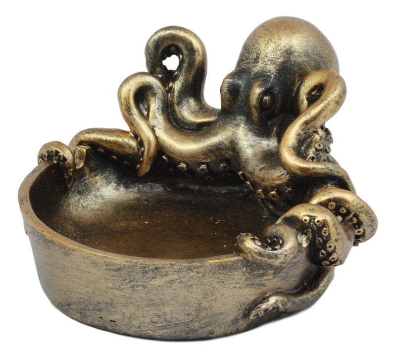 Ebros Sea Monster Kraken Giant Octopus Ashtray Figurine 5.5"W Nautical Ocean