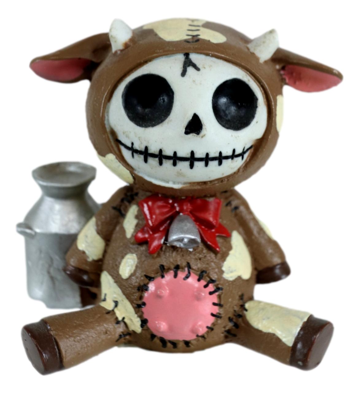 Furry Bones Brown Moo Moo Milk Cow Skeleton Monster Sit Up Ornament Figurine