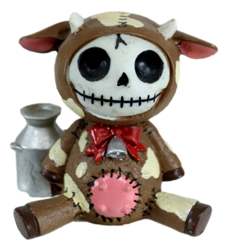 Furry Bones Brown Moo Moo Milk Cow Skeleton Monster Sit Up Ornament Figurine