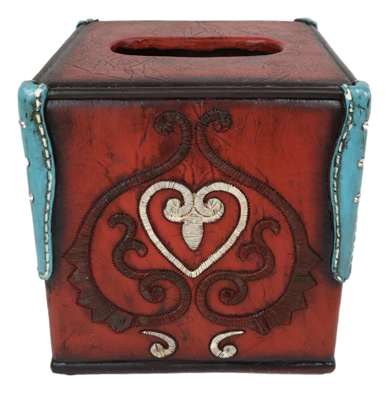 Western Cowgirl Red Valentines Love Heart Lace Scrollwork Tissue Box Cover Decor