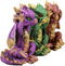 Ebros Metallic Three Wise Baby Dragon Set See Hear Speak No Evil Statue 3.5"H