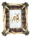 Rustic Buckhorn Deer Stag Antlers Picture Frame With Easel Back 4"X6" Photo