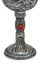 Medieval Knight Of Chivalry On Charging Horse Wine Goblet Royal Wine Chalice