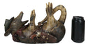 Coiled Tipsy Drunk Armored Cowboy Sheriff Armadillo Booze Guzzler Wine Holder