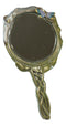 Ebros Calla Lily Dragonfly Bronzed Patina Resin Hand Mirror Vanity Accesory