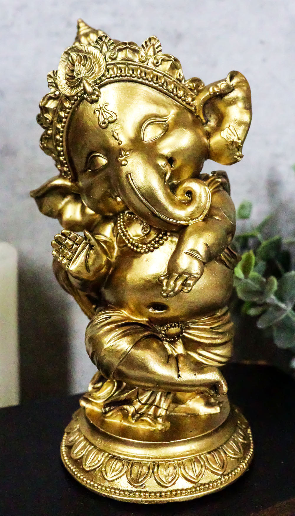 Ebros Hindu Elephant God Ritual Dancing Ganesha Golden Statue 6" H Deity of Arts Wisdom and Knowledge Decor Figurine (Dancing Ganesh) - Ebros Gift