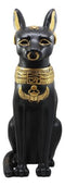 Ebros Large Egyptian Sitting Cat Bastet Statue In Black And Gold Finish 20"Tall