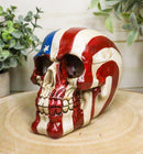 Ebros Patriotic US American Flag Star Spangled Banner Skull Decorative Figurine 5.5"Long Macabre Collectible Statue Historical Pride And Prejudice Freedom Decor of Skulls or Halloween Themed Sculpture