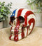 Ebros Patriotic US American Flag Star Spangled Banner Skull Decorative Figurine 5.5"Long Macabre Collectible Statue Historical Pride And Prejudice Freedom Decor of Skulls or Halloween Themed Sculpture