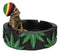 Positive Good Vibes Rasta Skeleton With Beanie Hat Smoking Rolled Stash Ashtray