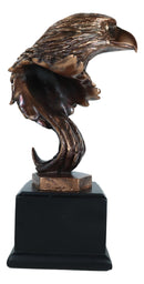 Small Majestic American Bald Eagle Head Bust Bronzed Resin Figurine 7"Tall