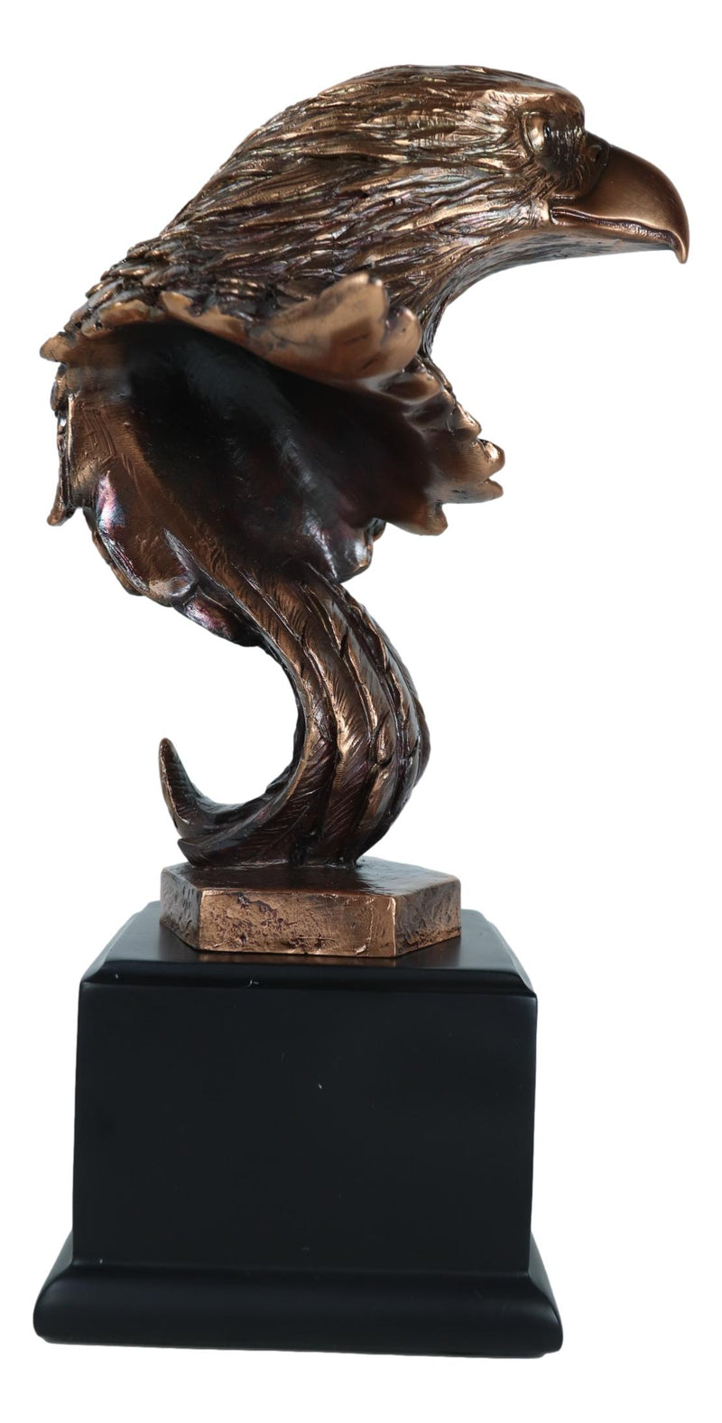 Small Majestic American Bald Eagle Head Bust Bronzed Resin Figurine 7"Tall