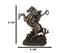 Rustic Western Desert Rodeo Cowboy On Rearing Horse With Lasso Ropes Figurine