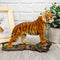 Sultan Orange Bengal Tiger On Rock Statue 7.25"Long Giant Cat Wild Animal Decor