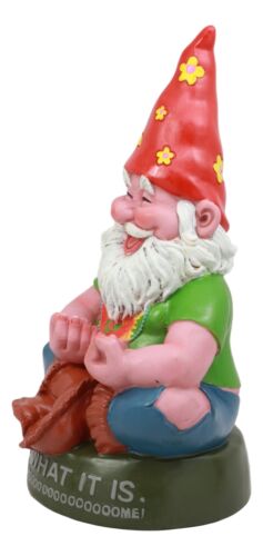 Ebros Highly Content Meditating Hippie Gnome Statue As Hipster Happy Gnome Decor