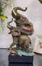 Ebros 15"H Safari Jungle Elephant With Trunk Up Bust Statue On Pedestal Base