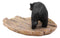 Ebros Rustic Forest Black Bear On Wood Base Soap Keys Coins Dish Resin Figurine