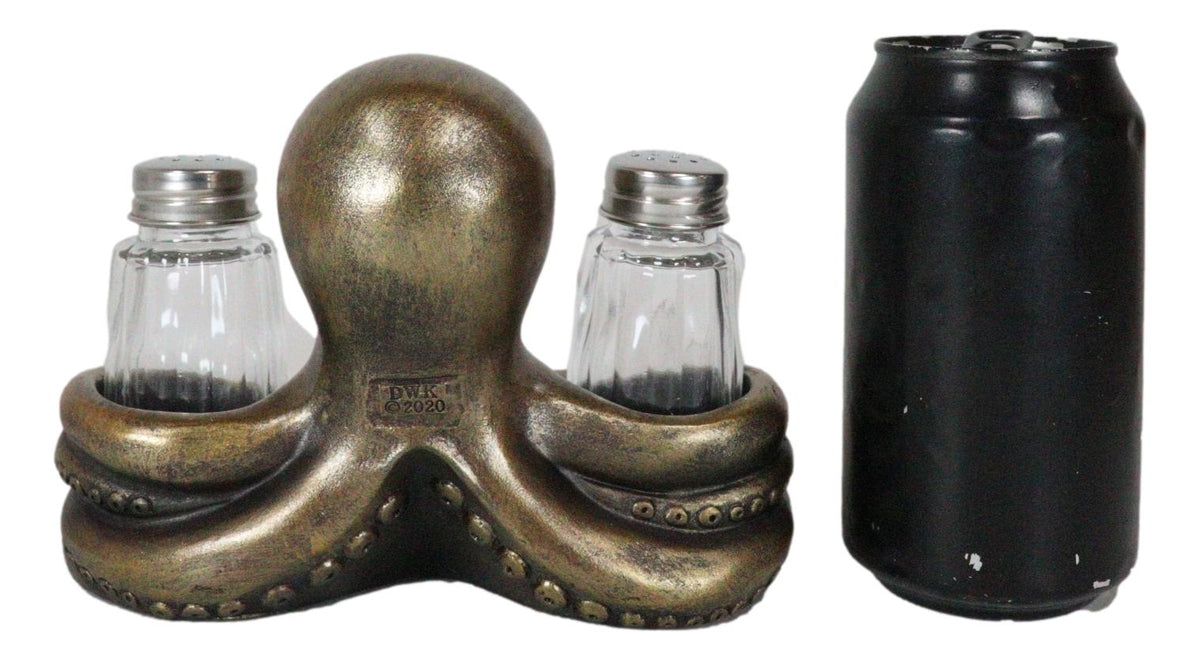 Ebros 6.5"L Giant Octopus Tentacle Spice Glass Salt Pepper Shaker Holder Figurine - Ebros Gift