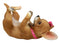 Ebros Female Pink Ribbon Tea Cup Chihuahua Wine Holder Bottle Caddy Figurine 10.25" Long