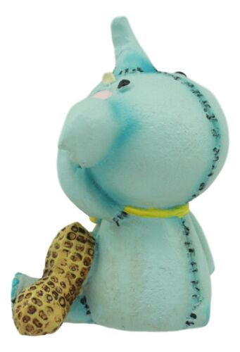 Furrybones Blue Elefun Peanut Elephant Skeleton Figurine 3"H Dumbo Furry Bones