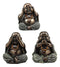 Ebros Small Charm Wise See Hear Speak No Evil Lucky Buddha Statues 4"Tall Bodhisattva Eastern Enlightenment Hotei Figurines