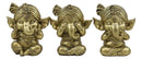 Ebros Set of 3 See Hear Speak No Evil Ganesha with Turban Figurines 4" Tall