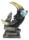 Howling Wolf Guardian of The Sacred Crescent Moon Backflow Cone Incense Burner