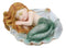 Ebros Under The Sea Baby Mermaid Sleeping On Oyster Shell Figurine Iridescent Green Tailed Mermaid Baby Sculpture