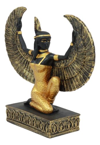 Ebros Egyptian Kneeling Goddess Maat with Open Wings Figurine 8.5" Long Decor Sculpture Collectible - Ebros Gift