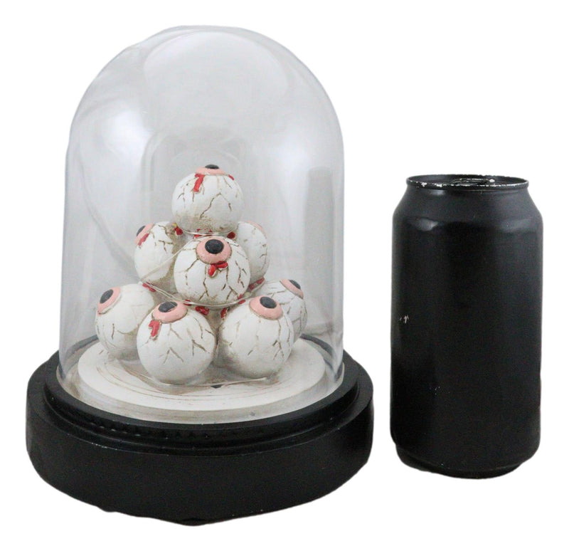 Occult Wicca Witchcraft Eyeballs Mound of Eyes In LED Light Cloche Glass Dome