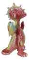Small Collector Teal Spotted Red Baby Dinosaur Dragon Waving Hello Figurine