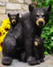 Large Realistic Forest Mother Black Bear With 2 Cubs Family Statue 12.25"Long