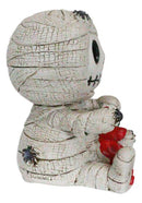 Ebros Furrybones Mummy Sarcophagus with Red Teddy Bear & Spiders Figurine 2.75"H