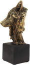 Ebros Gift 6" Tall Gray Wolf and Pup Head Bust Figurine with Black Pedestal