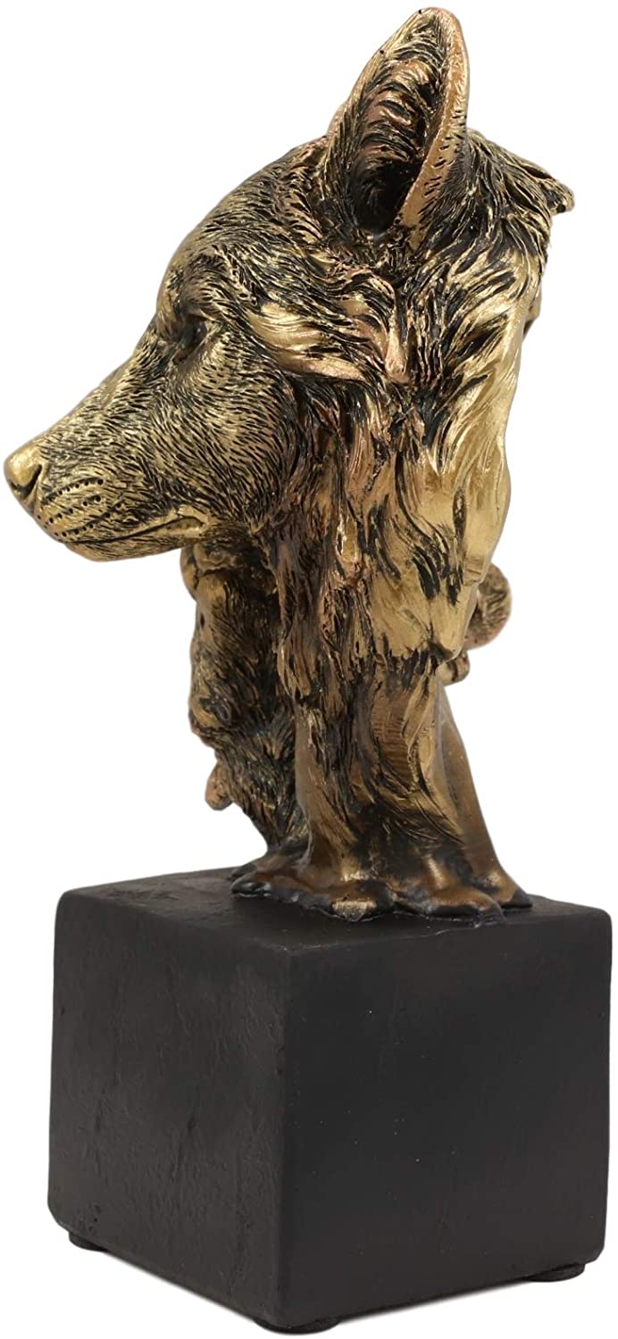 Ebros Gift 6" Tall Gray Wolf and Pup Head Bust Figurine with Black Pedestal