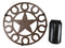 Ebros Gift 10" Diameter Western Lone Star with Horseshoes Border Cast Iron Metal Round Trivet