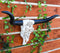 Large 27 Inch Long Legacy Longhorn Cow Black and White Tattoo Design Figurine