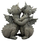 Ebros Fiery Romance Dragon Lovers Garden Statue Faux Stone Resin Finish 10" H