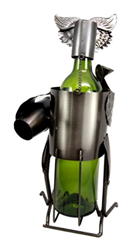 Wine Tasting Tropical Forest Nocturnal Owl Metal Wine Bottle Holder Caddy Decor - Ebros Gift