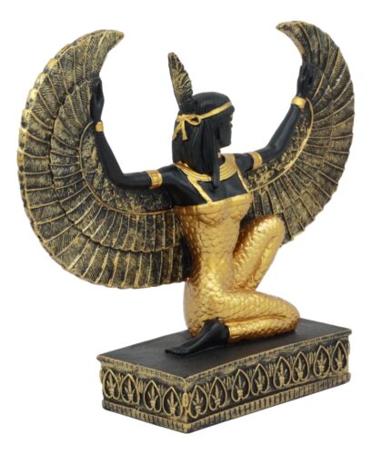 Ebros Egyptian Kneeling Goddess Maat with Open Wings Figurine 8.5" Long Decor Sculpture Collectible - Ebros Gift