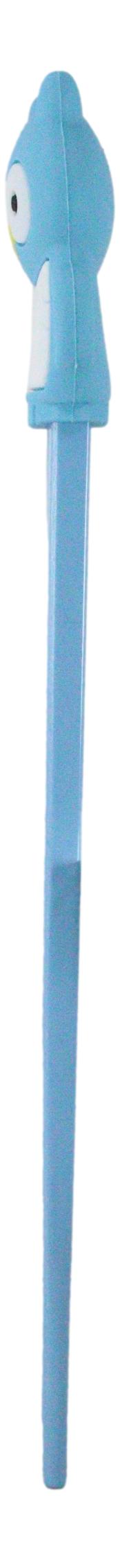 Sky Blue Night Owl Reusable Training Chopsticks Set With Silicone Helper Hinge - Ebros Gift