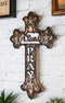 Western Kneeling Cowboy With Horse In Prayer At Calvary Fleur De Lis Wall Cross