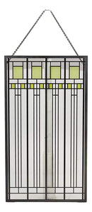 Ebros Frank Lloyd Wright Oak Park House Playroom Stained Glass Art Metal Framed Hanging Wall Decor Or Desktop Plaque Home or Office Decorative Masterpiece 14" by 7.75" Glass Dimensions