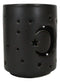 Wicca Mystical Moon And Stars Cutout Ceramic Black T-Light Votive Candle Holder