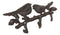 Cast Iron Rustic Lovebirds Perching On Leafy Twig Branch 3-Pegs Wall Coat Hook