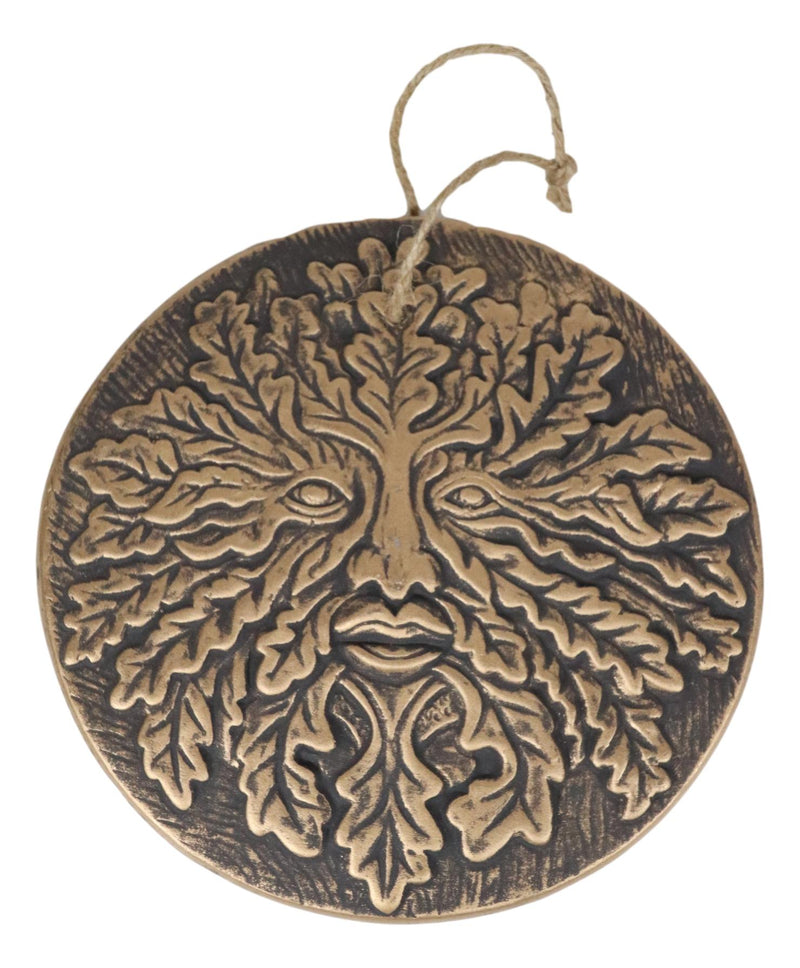 Ebros Nature Spirit God Celtic Greenman Terracotta Round Medal Wall Decor Plaque