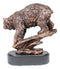 Wildlife Large Grizzly Bear Going Down Hill Bronze Electroplated Resin Figurine