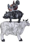 Ebros Animal Farm Barnyard Stacked Resin Figurine Statue (Cow/Pig/Chicken) 12"L