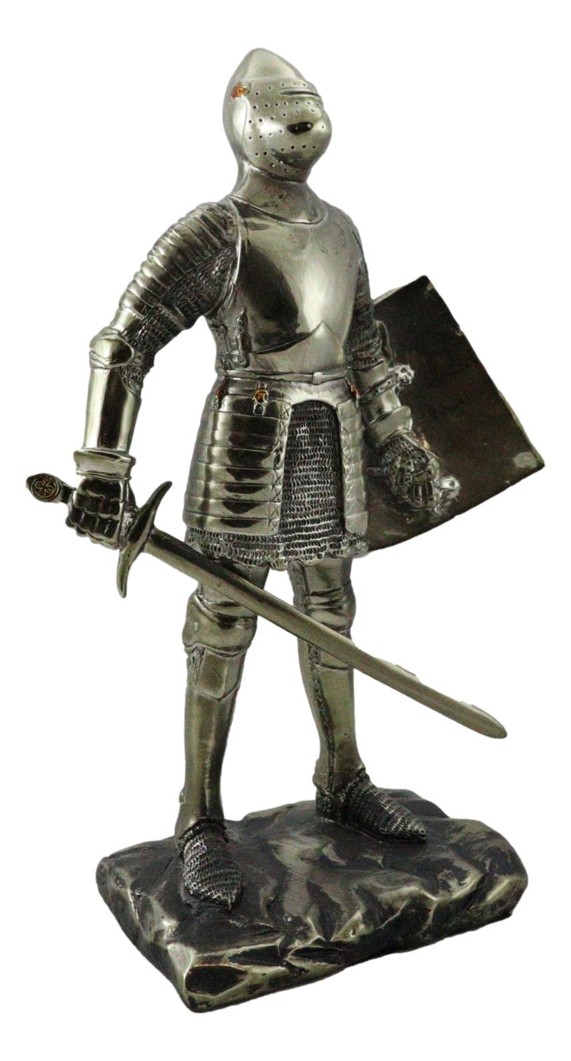Ebros Holy Roman Empire Crusader Knight with Sword and Shield 7" Tall Figurine